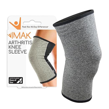 IMAK Brownmed Compression Arthritis Knee Sleeve - Knee Support Brace for Joint Pain, Circulation & Swelling Relief - Small