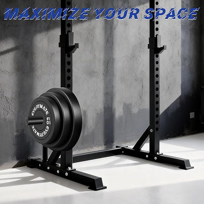 EVERYMATE Power Rack & Squat Rack Attachments Olympic Weight Plate Holder – Fits 2x2,2.3x2.3,3x3 Inch Tubes, 1" or 5/8" Hole – Bumper Plate Storage