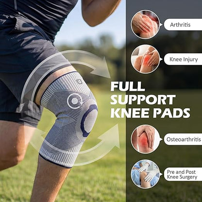GOOGAH Knee Compression braces 2-Pack - Pain Relief Support for Arthritis, ACL & Meniscus Tears | Breathable Nylon Knee Sleeves for Men & Women | Sizes XXS-2XL