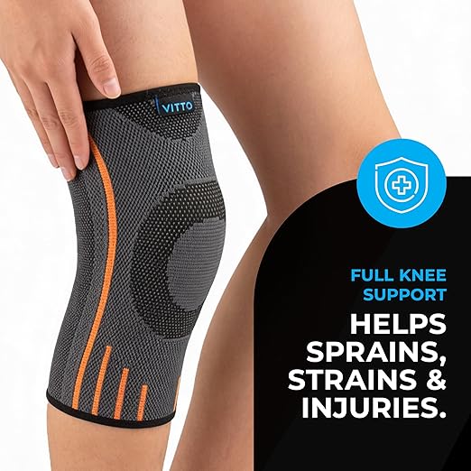 VITTO Kids Knee Brace - Osgood Schlatter Knee Brace Youth, Compression Sleeve for Boys and Girls from 4-14 years old (L)