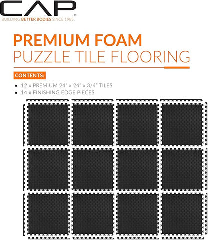 CAP Puzzle Exercise Mats | 3/4” Thick EVA Interlocking Foam Tiles for Home Gym Flooring | Multiple Options