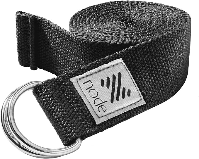 7-1/2' Yoga Strap for Stretching, Woven Cotton Blend Yoga Strap with Adjustable D-Ring Buckle for Exercise, Therapy and Fitness