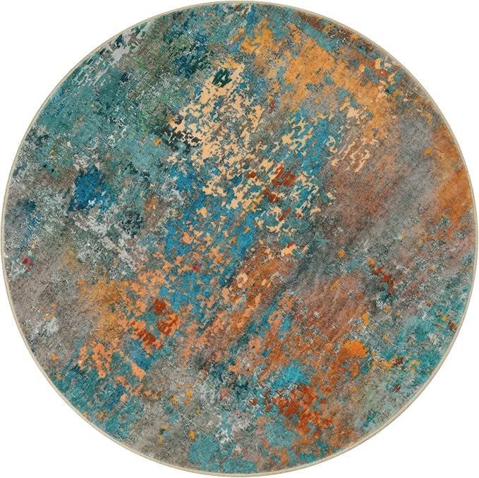 Lahome Modern Abstract Round Rug 5Ft