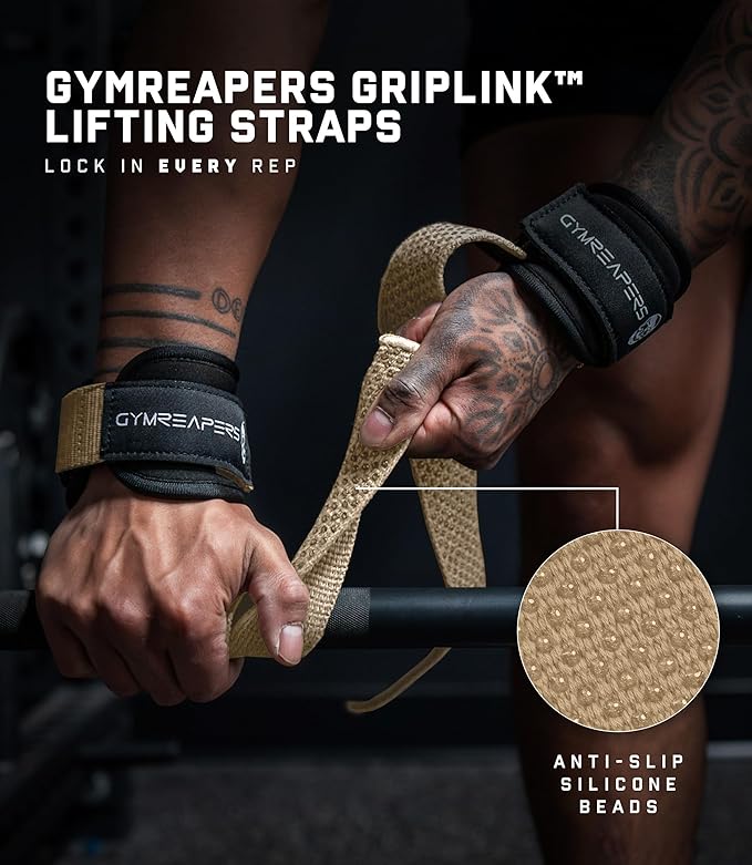 Gymreapers GripLink D-Ring Lifting Wrist Straps