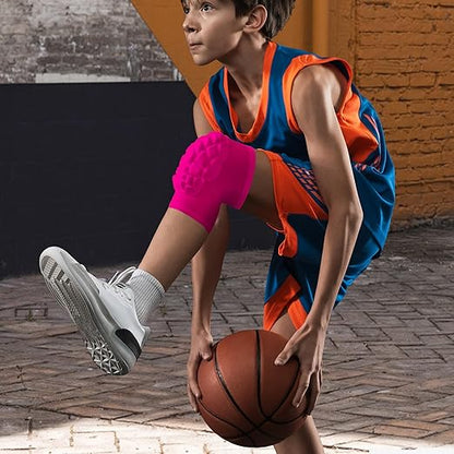 Wrestling Knee Pads for Kids Youth Adult, Knee Compression Sleeve for Basketball Volleyball Football, 1 Pair Short Knee Pads Sleeves ((#2) Pink-2pcs,XSmall)