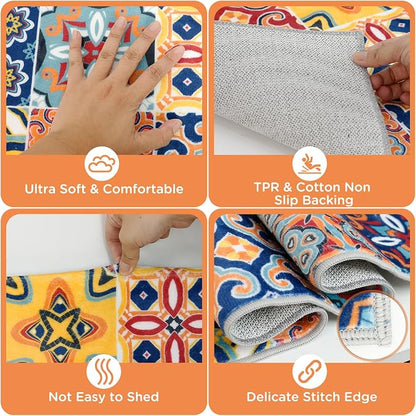 Sofort Kitchen Rugs Sets of 3, Boho Kitchen Mats