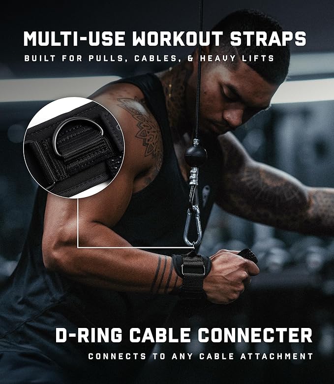 Gymreapers GripLink D-Ring Lifting Wrist Straps