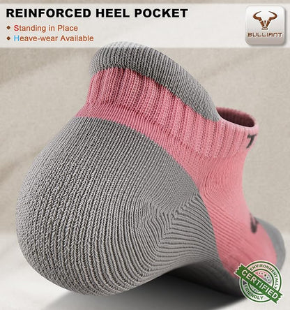 BULLIANT Men Running Socks,Active Ankle Socks No Show For Men With Cushioned Footbed Arch Support Breathable Wicking