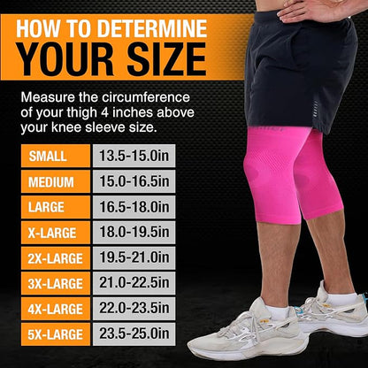 Doc Miller Knee Compression Sleeve Brace for Men & Women (Pair) Best Support for Workout Running ACL Arthritis Pain Relief