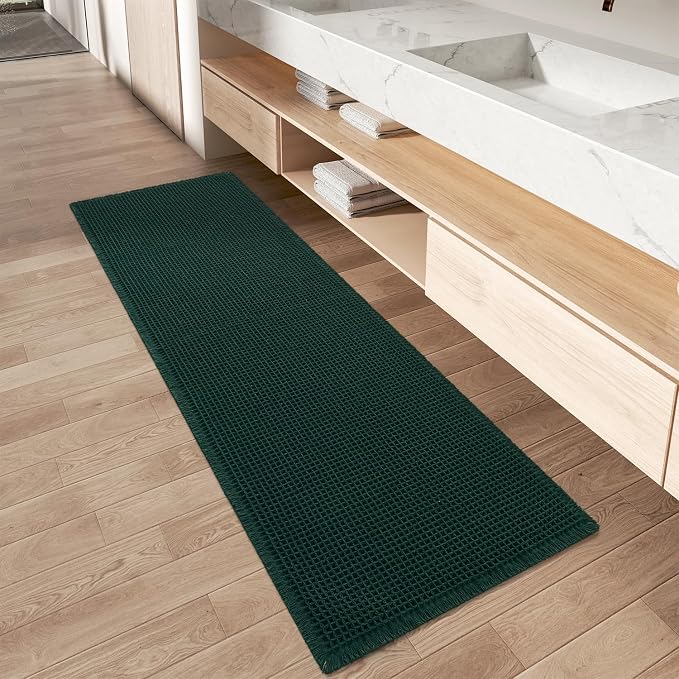 Upgraded Waffle Runner Rug, Super Absorbent Non Slip Bath Mats