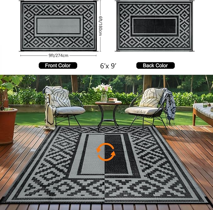 Outdoor Patio Plastic Straw Rug