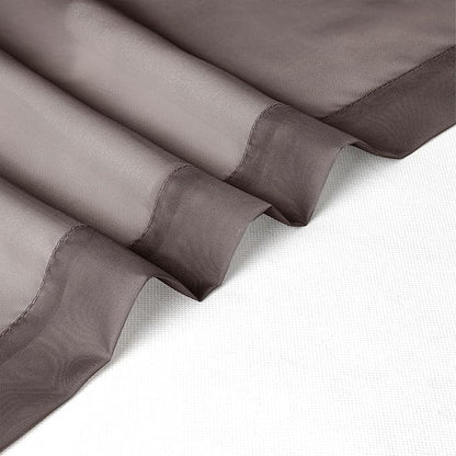 Chyhomenyc Chocolate Brown Sheer Curtains 45 Inch Long 2 Panels, Light Filtering Rod Pocket Voile Short Curtains Drapes for Living Room Bedroom Small Windows, 42Wx45L Inches