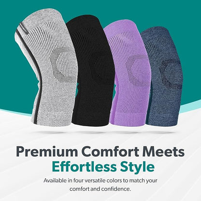 BraceAbility Knee Compression Sleeve - Knit Knee Pain Brace for Men and Women, Arthritis Relief, Meniscus Tear, Running, Workout, Sports, Swelling, Athletic Support for Joint Stability (M/L Black)
