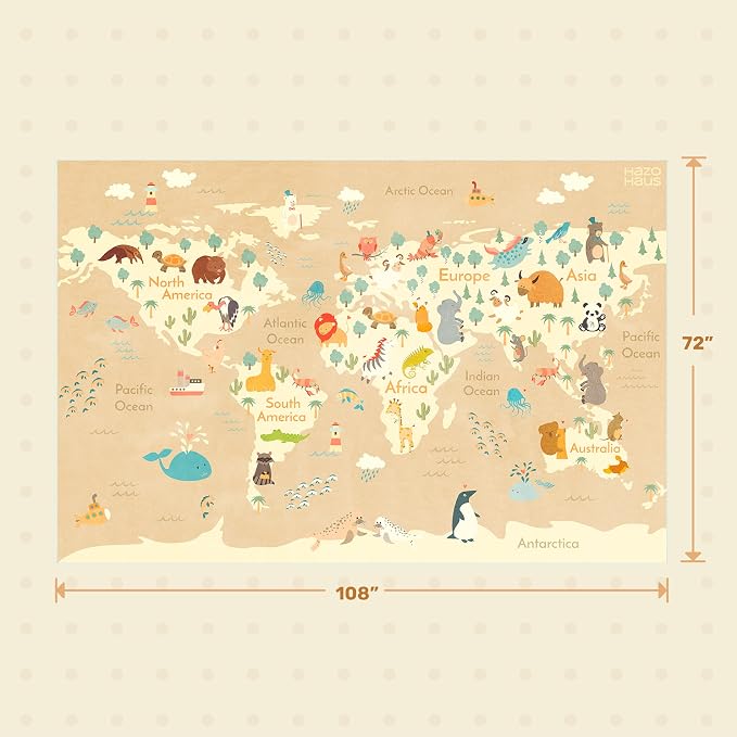 Hazo Haus Large Kids Rugs for Classroom