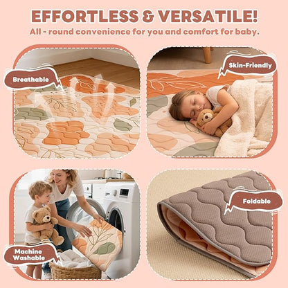 RONGFA Baby Play Mat for Floor, 71'' x 59'' Thicken Foam Soft Padded Mat for Baby, Playpen Mat for Toddlers Infant Kids, Machine Washable, Non-Slip Bottom Safe for Crawling (Stone）