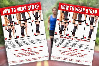 Knee Brace Compression Sleeve with Strap for Best Support & Pain Relief for Meniscus Tear, Arthritis, Running, Basketball, MCL, Jogging and Post Surgery Recovery for Men & Women (Black, 3XL)