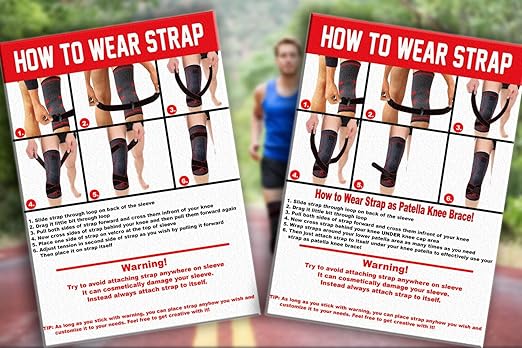 ATHLEDICT Knee Brace Compression Sleeve with Strap for Best Support & Pain Relief for Meniscus Tear, Arthritis, Running, Basketball, MCL, Jogging, Post Surgery Recovery for Men & Women, S