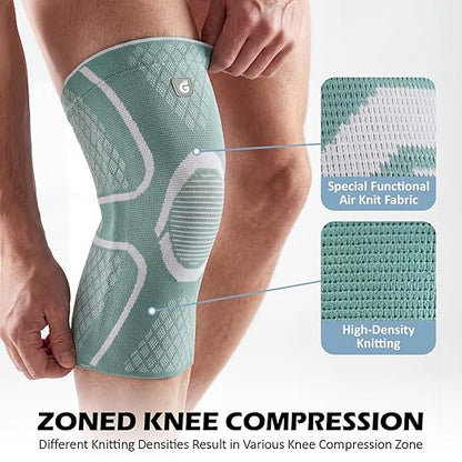GOOGAH Knee Compression braces 2-Pack - Pain Relief Support for Arthritis, ACL & Meniscus Tears | Breathable Nylon Knee Sleeves for Men & Women | Sizes XXS-2XL