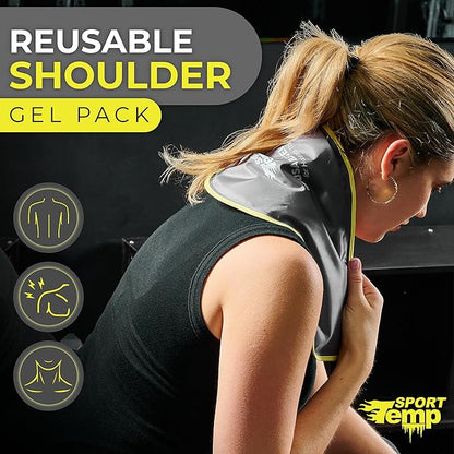 Hot & Cold Reusable Gel Pack Wrap for Neck/Shoulder/Back Pain Relief - Flexible Soft Compress - Ice & Heat Therapy for Rotator Cuff, Cervical, Pain, Swelling, Injuries and Surgery - Sport Temp