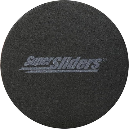 Super Sliders 3-1/2" Medium Round Reusable Felt Furniture Sliders for Hard Surfaces, Anti-Slip Protective Furniture Moving Pads for Beds, Sofas, Dressers, Set of 4, Brown