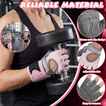 Unittype 2 Pack Weightlifting Training Gloves and Wrist Wrap Support, Full Palm Protection, Workout Gloves for Gym with Wrist Brace for Sports Training Fitness Men Women