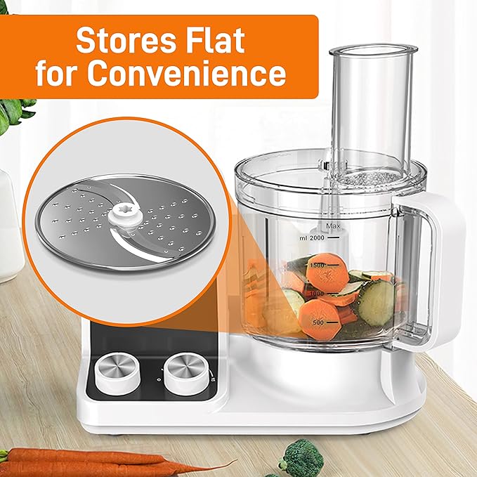 NutriChef Food Processor Slicing/Shredding Disc - Stainless Steel - Compatible with NCFP8 - Detachable & Removable - Dishwasher Safe - Easy to Install & Clean - Berry