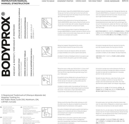 Bodyprox Ankle Support Brace, Adjustable Compression Ankle Braces for Sports Protection, One Size Fits Most for Men & Women