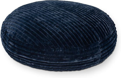 Jaxx 6 Foot Cocoon - 2-in-1 Convertible Bean Bag Bed & Large Bean Bag Chair for Adults, Premium Luxe Faux Fur - Mondo Midnight Blue