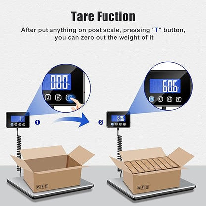 KUAIVO Shipping Scale, 660lbs Heavy Duty Digital Postal Scale for Packages, 0.35oz High Accurate Postage Scale for Small Business, Luggage, Home Use, Battery & Charging Cable Include