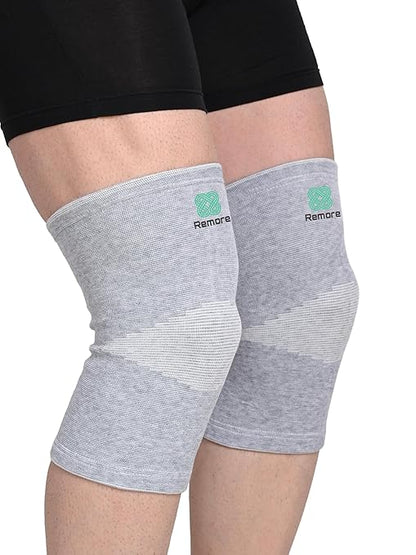 Bamboo Knee Compression Sleeve for Men and Women Bamboo Knee Brace for Men and Women Knee Pain, Gym, Running, Basketball, Meniscus Tear, Sports, Joint Pain Relief, Injury Recovery (52-58cm Thigh) (XL)