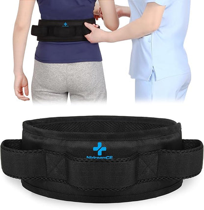 Gait Belt Transfer Belts with Handles for Lifting Seniors, Safety Gate Belt with Quick Release Buckle Nursing Safety Patient Assist for Elderly, Disabled, Physical Therapy, Caregivers(Black)