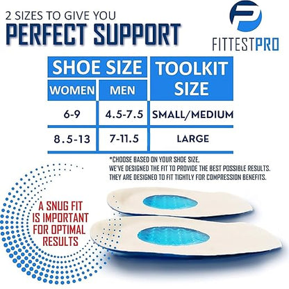 Plantar Fasciitis Foot Pain Relief 14-Piece Kit – Premium Planter Fasciitis Support, Gel Heel Spur & Therapy Wraps, Compression Socks, Foot Sleeves, Arch Supports, Heel Cushion Inserts & Grips