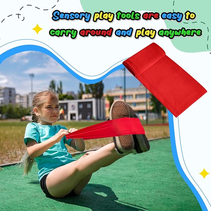 2/4/8 Pcs Stretch Band Sensory Focus Tool 30'' Kids Resistance Band Stretches to 60'' Calming Fidget Bands for Chair Games School Supplies