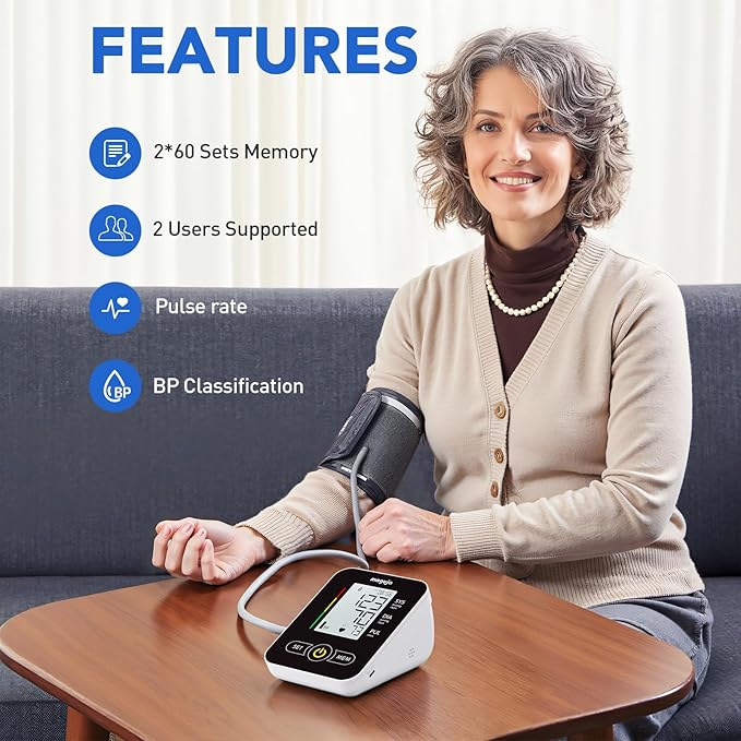 Arm Blood Pressure Monitor,maguja Blood Pressure Machine,BP Monitor Automatic Upper Arm Digital with Blood Pressure Cuff for Home Use