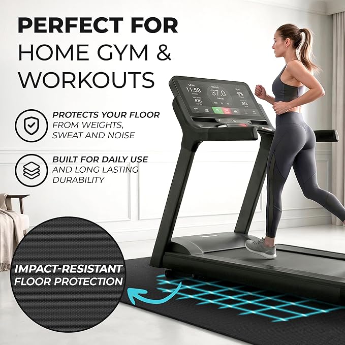 bemaxx Gym Mats Set - 12 pcs EVA Interlocking Foam Floor Tiles (24.4"x24.4"x0.4") 48 sqft Protective Gym Flooring Sports Home Workout Exercise Mats Puzzle Garage Fitness Play-Room Pool Treadmill Bike