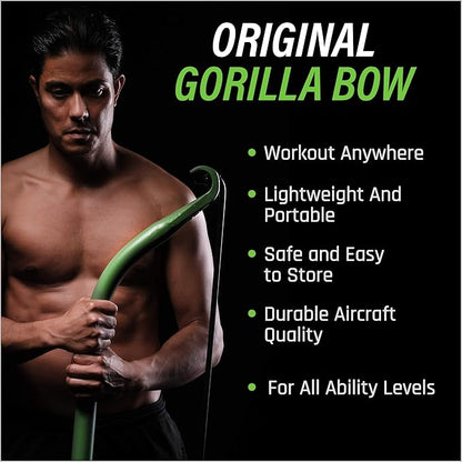 Gorilla Bow Original All-in-One Portable Home Gym System, Professional-Grade Resistance Band Bar for Strength Training, HIIT & Full Body Workouts, Resistance training system for Home, Travel & Outdoor