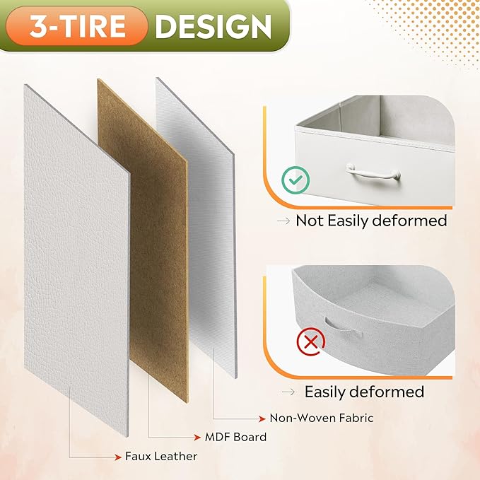 DEVAISE 2 Drawer Fabric Vertical Filing Cabinet, Rolling Printer Stand, White