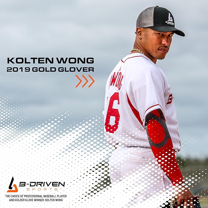 B-Driven Sports Graduated Compression Arm Sleeves, Medical Grade 20-30mmHg, For Baseball, Basketball, and more - 4 Colors