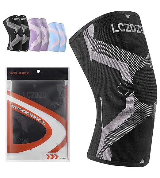 Knee Braces 2-Pack - Compression Sleeves for Men & Women, Knee Pain Relief for Arthritis, Meniscus Tear, Running, Gym, Basketball - Black M(Check Sizing)