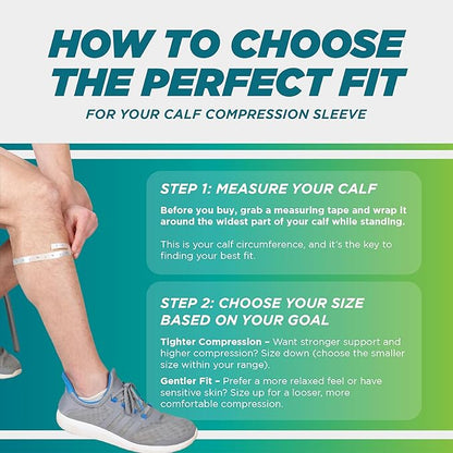Run Forever Calf Compression Sleeves for Men and Women - Leg Compression Sleeve - Footless Compression Socks for runners
