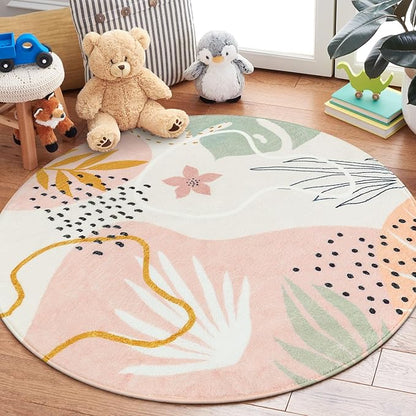 Lahome Pink Round Rug 7Ft