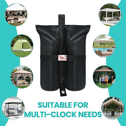 Tradesparker 4-Pack Large Sand Bags - Heavy Duty Empty Fillable Weight Bags for Canopy Tent, Gazebo Stabilization and Outdoor Use, Black