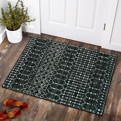 Lahome Moroccan Entry Rug 2x3, Non-Slip Washable Front Indoor Door Mat Rubber