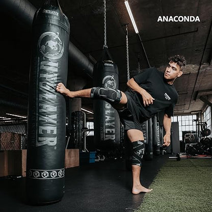 Anaconda Fightwear Knee Brace for Men and Women – Adjustable Knee Compression Sleeve with Gel Pad for Shock Absorption & Joint Support – Non-Slip Wrap for Athletic Training & Sports – 2 Pack, Medium