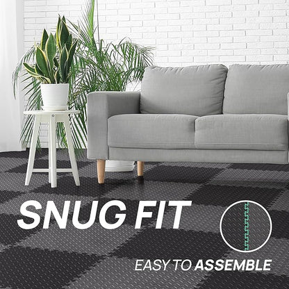 Yes4All 24SQFT-120SQFT Puzzle Exercise Mat for Home Gym, EVA Interlocking Foam Floor Tiles with Border for Workout Equipment