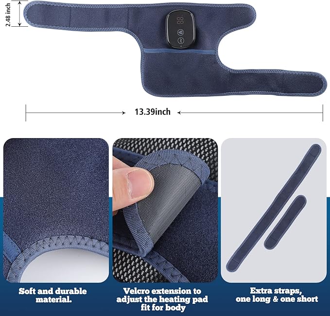 MOAJAZA Cordless Knee Massager with Heat and Vibration, Heating Pads for Knee Shoulder Elbow Deep Issue