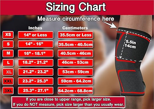 ATHLEDICT Knee Brace Compression Sleeve with Strap for Best Support & Pain Relief for Meniscus Tear, Arthritis, Running, Basketball, MCL, Jogging and Recovery for Men & Women (Black, Large)