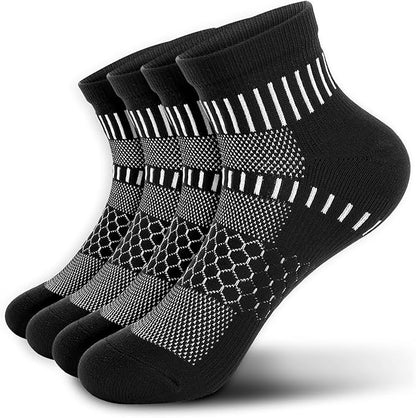 IRAMY Ankle Compression Socks for Men Women Cushioned Running Athletic Socks Plantar Fasciitis Relief 2/4/6 Pairs