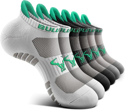 BULLIANT Men Running Socks,Active Ankle Socks No Show For Men With Cushioned Footbed Arch Support Breathable Wicking