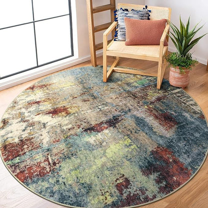 Lahome Modern Abstract Round Rug 5ft